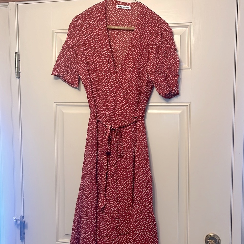 Reformation Red Midi Dress
